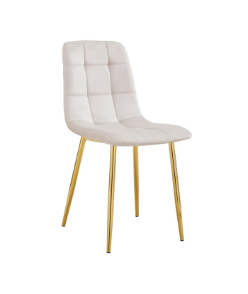 Chaise Elisa Or velours Beige 2 - 3 jours ouvrés.