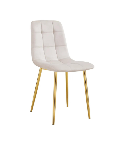 Chaise Elisa Or velours Beige 2 - 3 jours ouvrés.