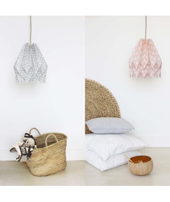 Suspension origami, rose et blanc destockage