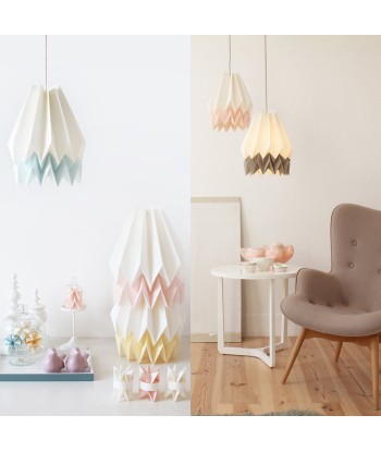 Suspension origami, rose et blanc destockage