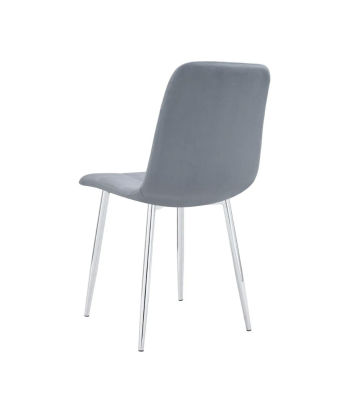 Chaise Elisa Argent velours Gris Jusqu'à 80% De Réduction