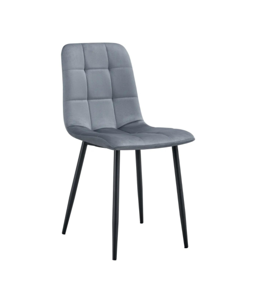 Chaise Elisa Noir velours Gris JUSQU'A -70%! 