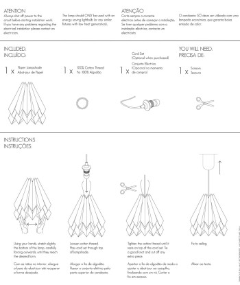 Suspension origami, jaune et rose la chaussure