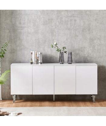 Buffet Baroque Argent Laqué Blanc 180 cm store