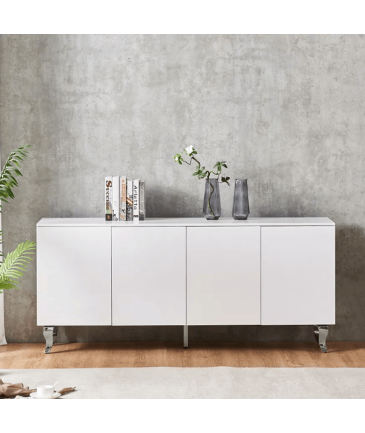 Buffet Baroque Argent Laqué Blanc 180 cm store