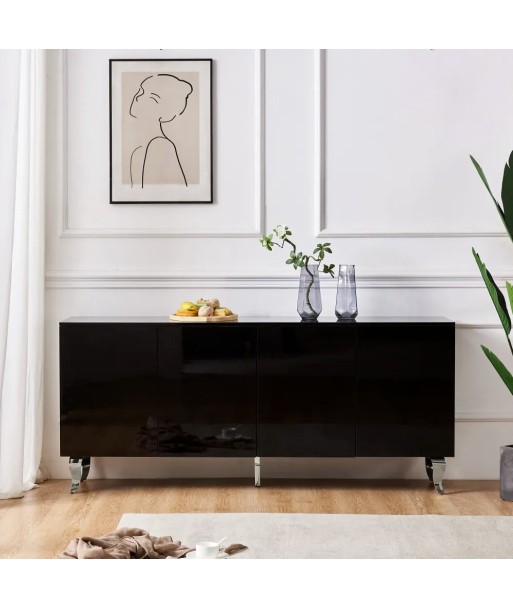 Buffet Baroque Argent Laqué Noir 180 cm livraison et retour toujours gratuits