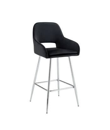 Tabouret Athéna Argent Velours Noir en ligne des produits 