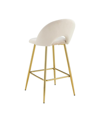 Tabouret Teddy Or Velours Beige la livraison gratuite