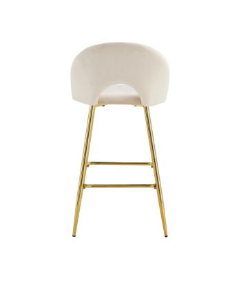 Tabouret Teddy Or Velours Beige la livraison gratuite