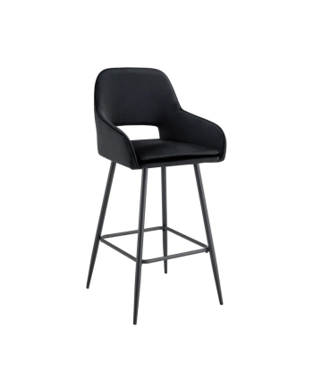 Tabouret Athéna Noir Velours Noir 2024