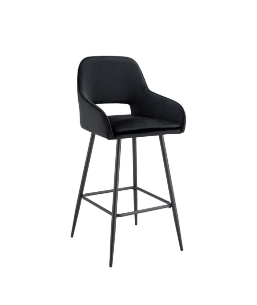 Tabouret Athéna Noir Velours Noir 2024