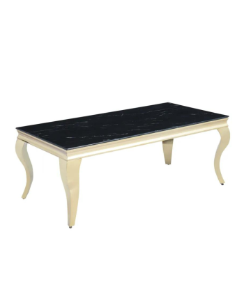 Table basse Nansouty Or marbre noir soldes