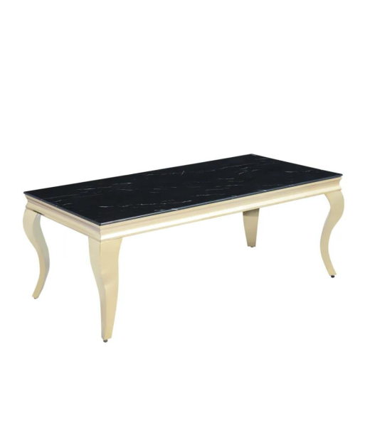 Table basse Nansouty Or marbre noir soldes