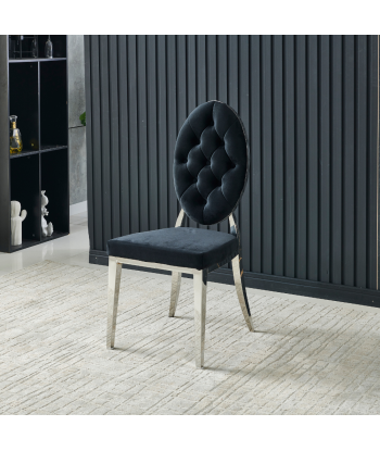 Chaise Ova Argent velours noir Jusqu'à 80% De Réduction