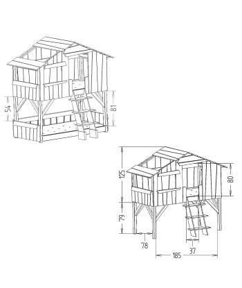 Lit-cabane blanc, Mathy By Bols solde