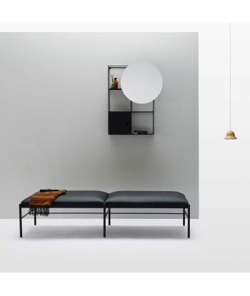 Banquette design cuir noir, EX.T en stock