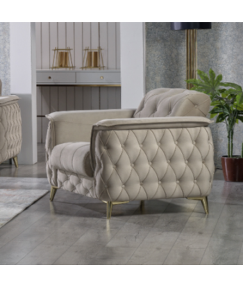 Fauteuil convertible Cuba velours Beige sur le site 