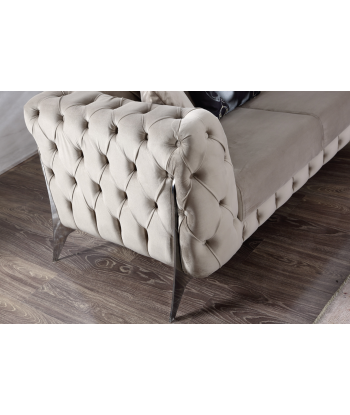 Fauteuil Prestige velours Beige Véritable concentré