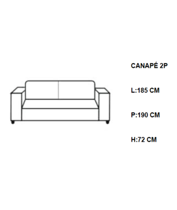 Canapé 2 places Prestige velours Beige français