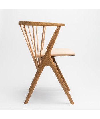 Fauteuil design, Sibast N°8, bois huilé et cuir beige la livraison gratuite