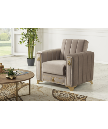 Fauteuil convertible Oran velours Beige de technologie