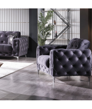 Fauteuil convertible Valencia velours Gris de la marque