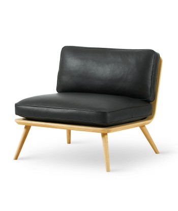 Fauteuil design Spine en cuir noir, Fredericia en linge