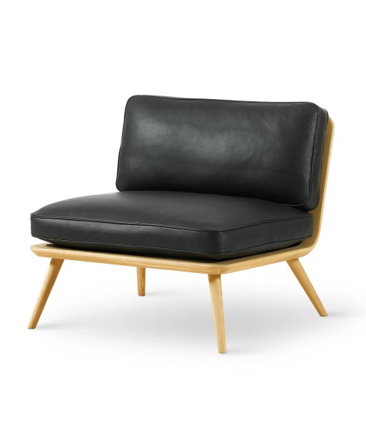 Fauteuil design Spine en cuir noir, Fredericia en linge