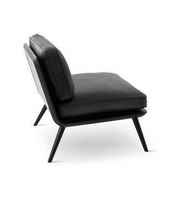 Fauteuil design Spine en cuir noir, Fredericia en linge