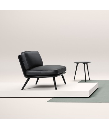 Fauteuil design Spine en cuir noir, Fredericia en linge