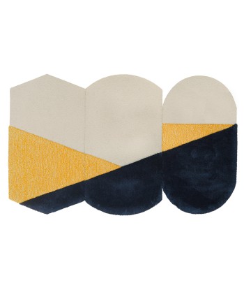 Tapis graphique jaune et bleu, Portego en linge