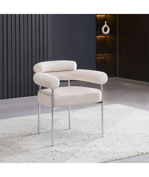 Chaise Bulle Argent velours beige plus qu'un jeu 