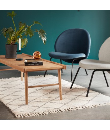 Fauteuil en velours bleu, Hübsch outlet