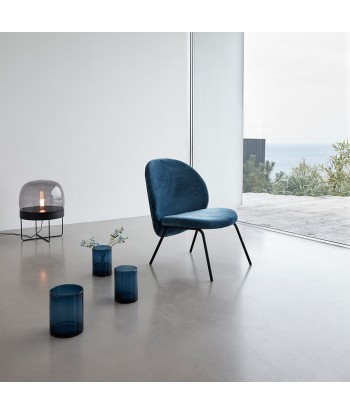 Fauteuil en velours bleu, Hübsch outlet