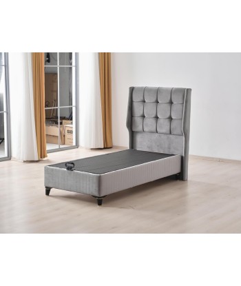 Lit coffre simple Alba velours gris 50-70% off 