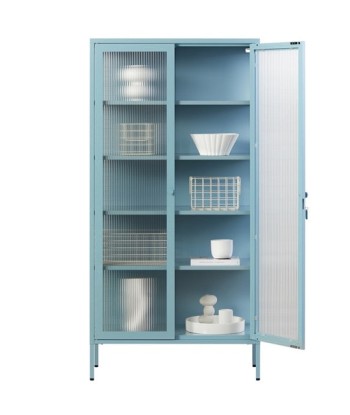 Vitrine métal H 170 cm bleu clair, Mustard Made la chaussure