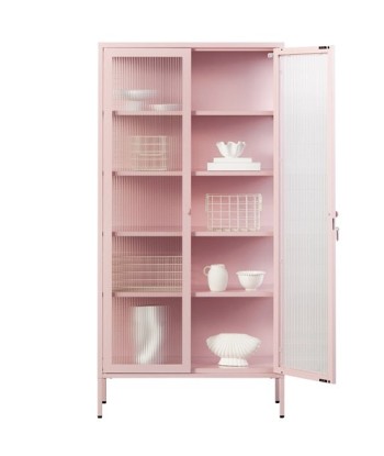 Vitrine métal H 170 cm rose pâle, Mustard Made brillant des détails fins