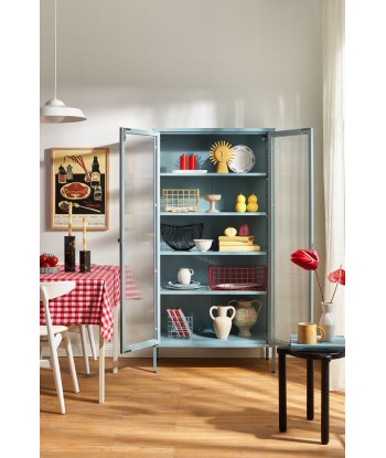 Vitrine métal H 170 cm bleu clair, Mustard Made la chaussure