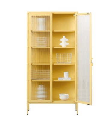 Vitrine métal H 170 cm jaune, Mustard Made plus qu'un jeu 