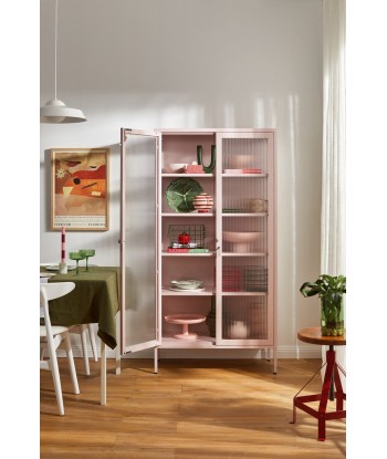 Vitrine métal H 170 cm rose pâle, Mustard Made brillant des détails fins