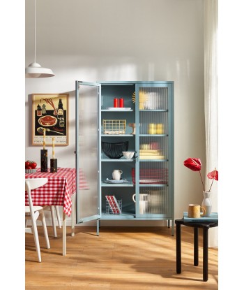 Vitrine métal H 170 cm bleu clair, Mustard Made la chaussure