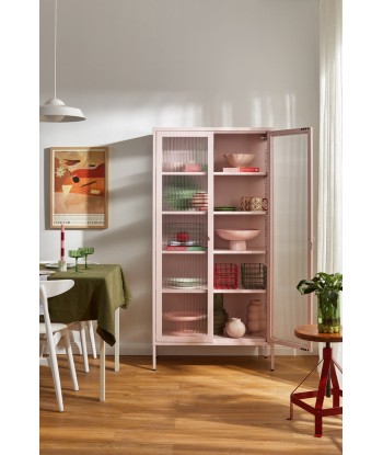 Vitrine métal H 170 cm rose pâle, Mustard Made brillant des détails fins