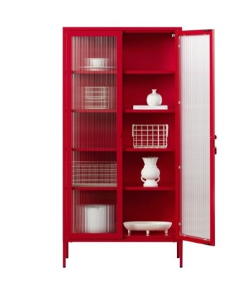 Vitrine métal H 170 cm rouge, Mustard Made de la marque