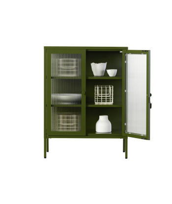 Vitrine métal H 100 cm vert olive, Mustard Made Pour