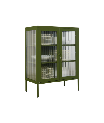 Vitrine métal H 100 cm vert olive, Mustard Made Pour