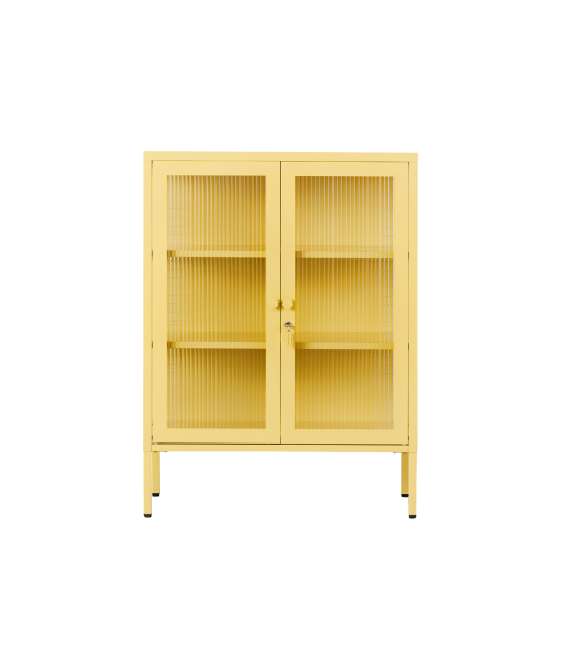 Vitrine métal H 100 cm jaune, Mustard Made de France