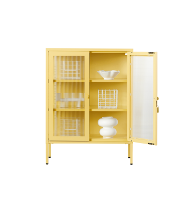 Vitrine métal H 100 cm jaune, Mustard Made de France