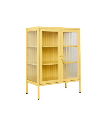 Vitrine métal H 100 cm jaune, Mustard Made de France