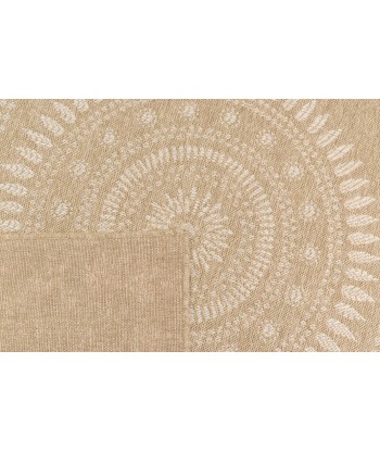 Tapis aspect Jute naturel et blanc 200x290cm pas chere