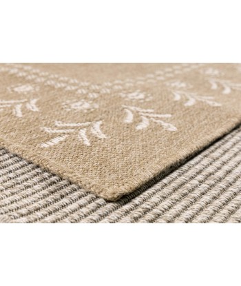 Tapis aspect Jute naturel et blanc 200x290cm pas chere